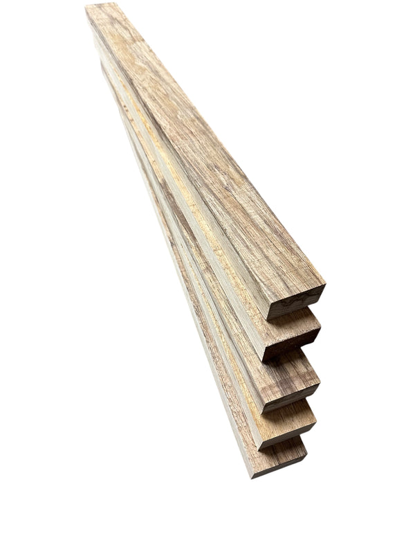 5 Pack Black Limba Wood Boards - 1" x 2" x 24"