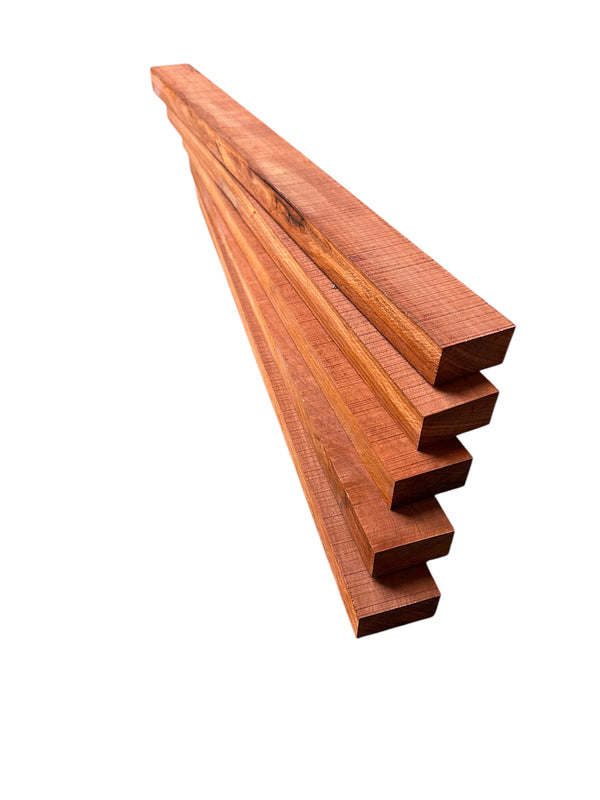 5 Pack Padauk Wood Boards - 1" x 2" x 24"